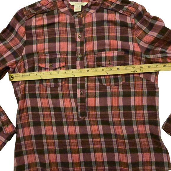 Sundance Tunic L Cotton Pink Plaid Preppy Fall Autumn Girly Grunge - Picture 6 of 8